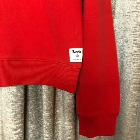 Roots Logo Red Crew Neck Sweatshirt - Picture 4 of 7